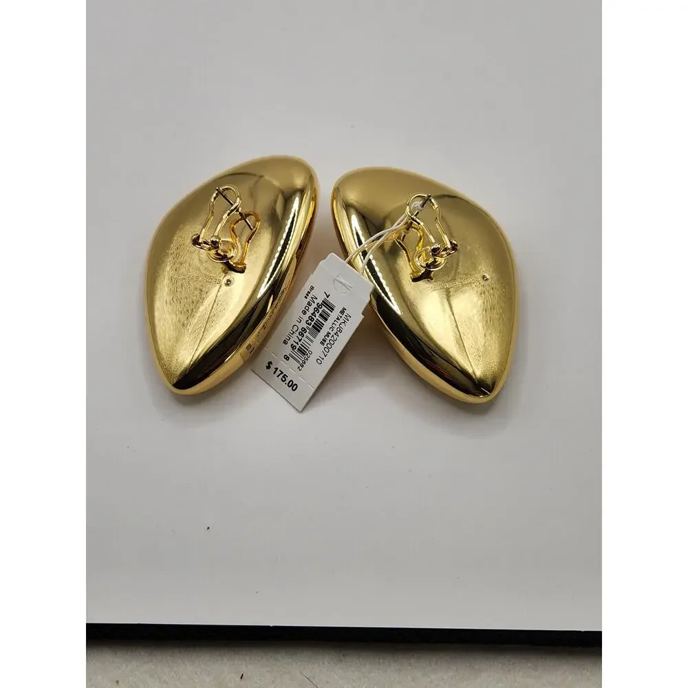 Michael Kors Metallic Muse Brass Pebble Statement Earrings - NWT
